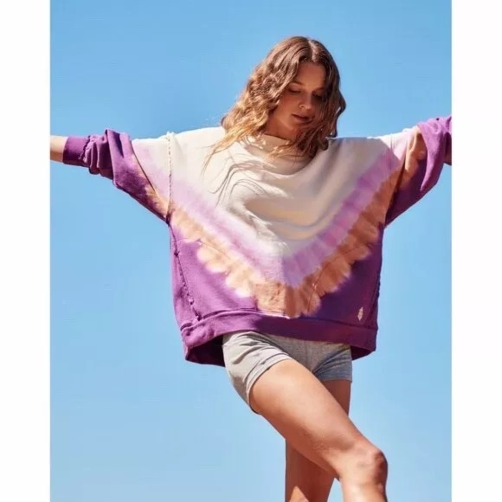 Free People Movement Ombre Tie-Dye Mette Crew